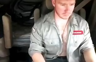 gordura galo caminhão driver no webcam