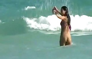 Gorąca Jessica Alba plaża Podglądaczem Widok
